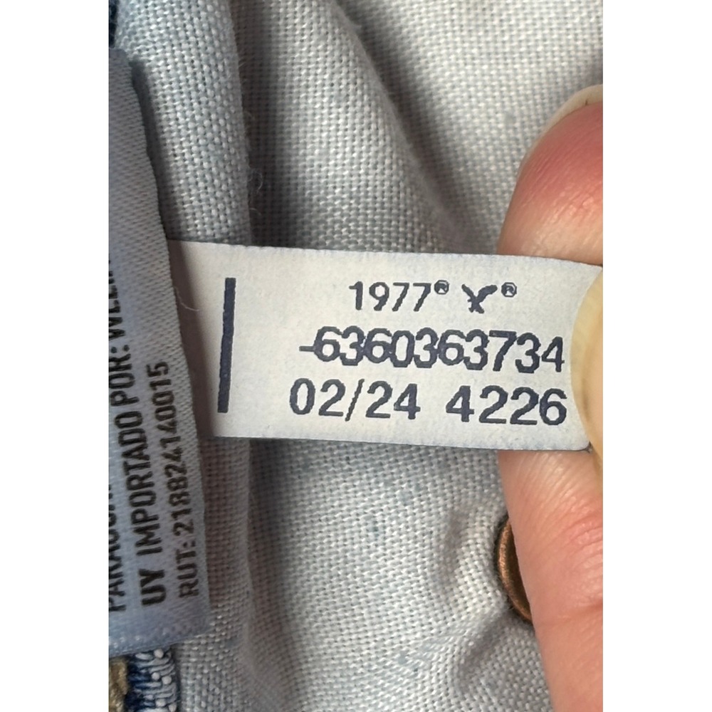 American Eagle Real Good Wide Leg Jeans Light Wash Raw Hem 000 Regular 4226 - Picture 11 of 11